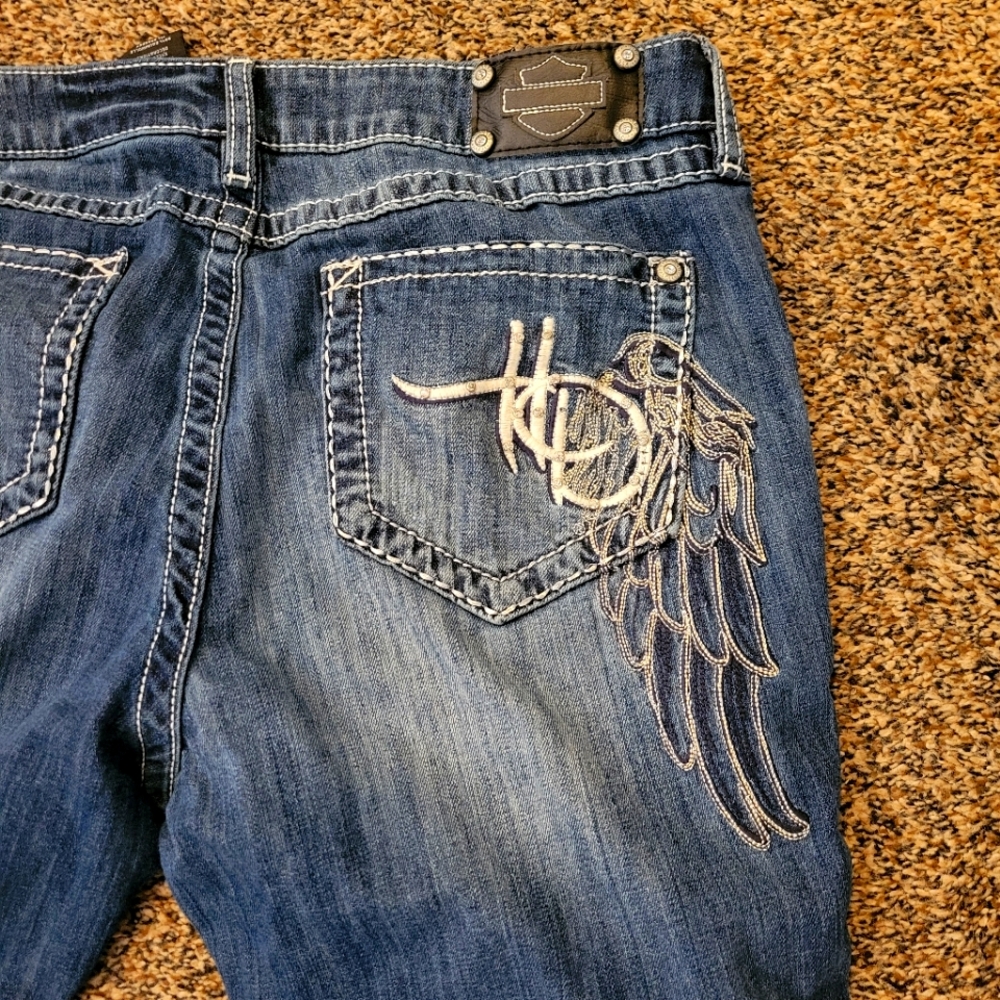 Womens Embroidered Harley Davidson Jeans